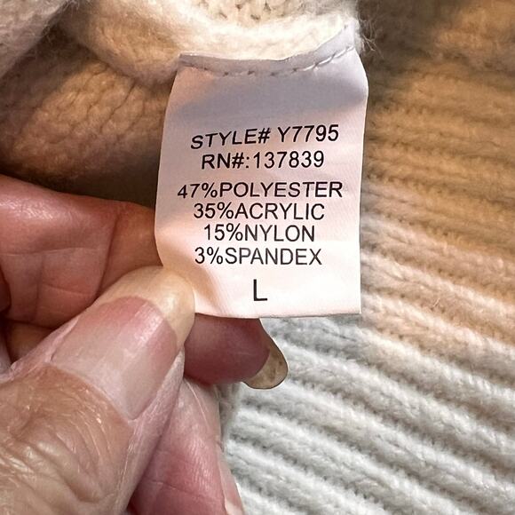 LUNA IVY Ivory With Black Bows V-Neck Button Cardigan Anthropologie. Size Large - Picture 8 of 8